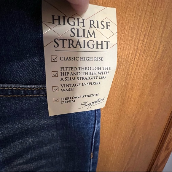 SUPPLIES BY UNION BAY MAREN HI RISE SLIM STRAIGHT LEG JEANS SZ 10 Distressed - Picture 9 of 14